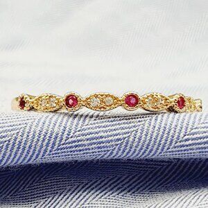 🎀 Beauty CZ Thin Sweet Romantic Gold Plated Rings for Women, EVGG1339